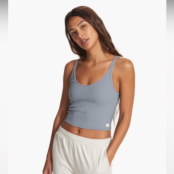 Vuori Tops - Vuori Rib Tank in Flint Size Large